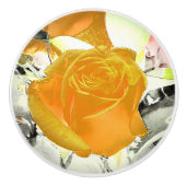 Yellow Rose Burst Keramische Knop (Voorkant)