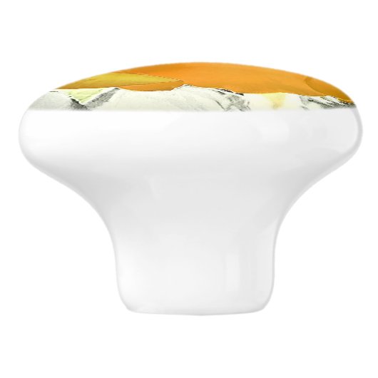 Yellow Rose Burst Keramische Knop (Zijkant)