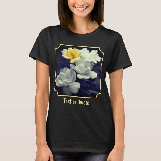 Yellow Rose Cluster Partial Color Personalized T-shirt (Voorkant)