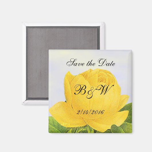 Yellow Rose Custom Save the Date Magnet (Voorkant / Achterkant)