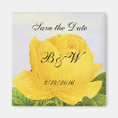 Yellow Rose Custom Save the Date Magnet (Voorkant)