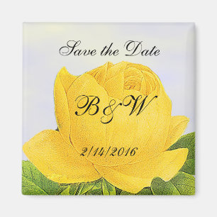 Yellow Rose Custom Save the Date Magnet