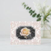 Yellow Rose Damask Notecard Briefkaart (Staand voorkant)