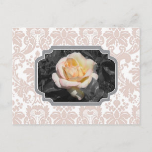 Yellow Rose Damask Notecard Briefkaart