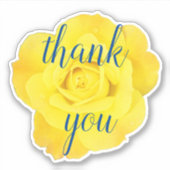 Yellow Rose Dank u Bloemenbruiloften Verjaardagen Sticker (Voorkant)