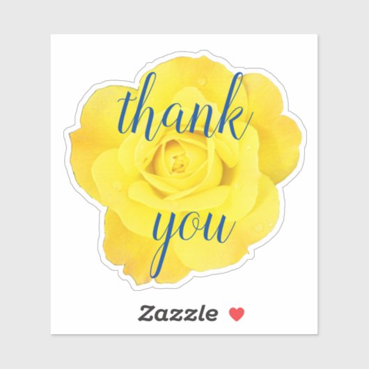 Yellow Rose Dank u Bloemenbruiloften Verjaardagen Sticker (Vel)