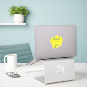 Yellow Rose Dank u Bloemenbruiloften Verjaardagen Sticker (Laptop op bureau)