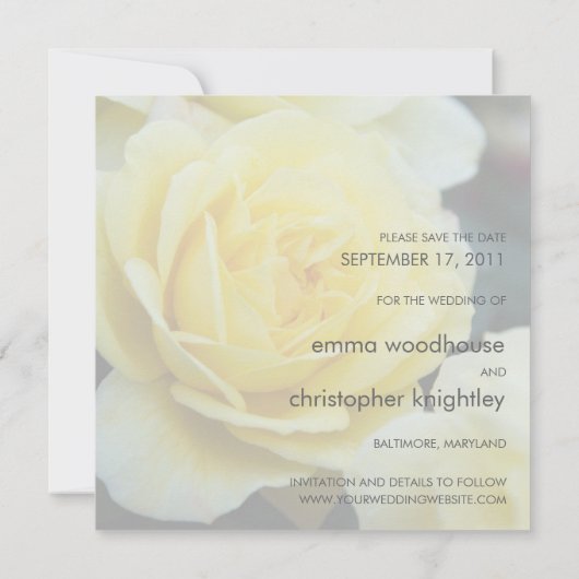 Yellow Rose DSC3677 Save The Date (Achterkant)