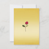 Yellow Rose & Elegant Gold Party Event RSVP Beantw (Achterkant)