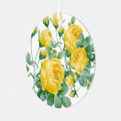 Yellow Rose Fine art Metalen Ornament (Voorkant links)