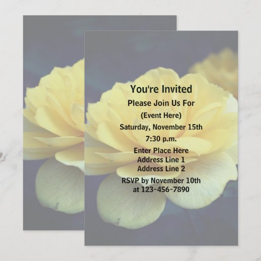 Yellow Rose Floral Party Kaart