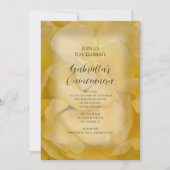 Yellow Rose Floral Quinceanera Party Invitation Kaart (Voorkant)