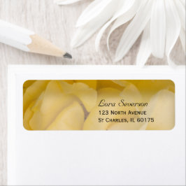 Yellow Rose Floral Return Address Etiket