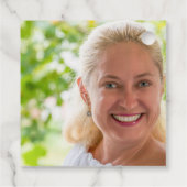 Yellow Rose Floral Verjaardag Dank u Foto Bedankjes Labels (Achterkant)