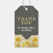Yellow Rose Floral Verjaardag Dank u Foto Cadeaulabel (Achterkant)