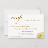 Yellow Rose Floral Wedding Menu Keuze RSVP-kaart (Voorkant)