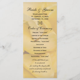 Yellow Rose Floral Wedding Programme Programmakaart