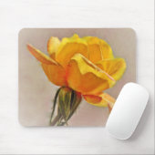 Yellow Rose Flower Art Gold Flower Muismat (Met muis)
