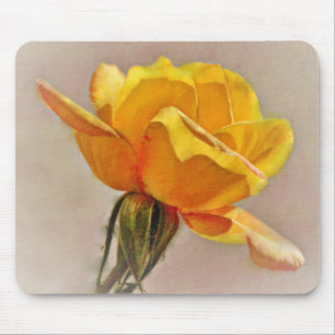 Yellow Rose Flower Art Gold Flower Muismat