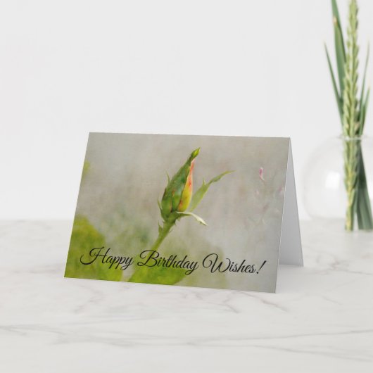 Yellow Rose Flower Art Verjaardag Kaart (Voorkant)