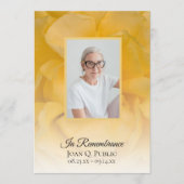 Yellow Rose Flower begrafenisdienst Programmakaart (Voorkant)