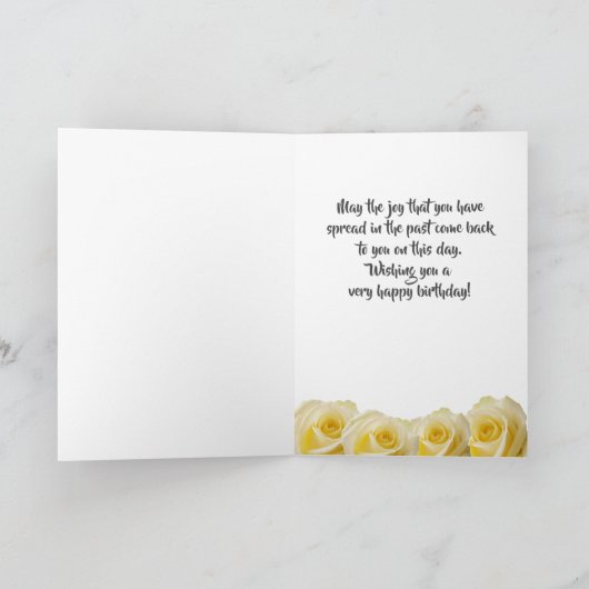 Yellow Rose Flower Floral 40th Birthday Card Kaart (Binnen)