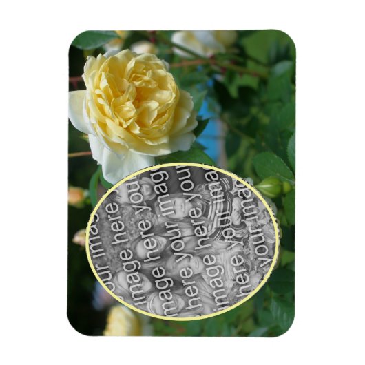 Yellow Rose Flower Lijst Creëer Uw eigen foto Magneet (Verticaal)