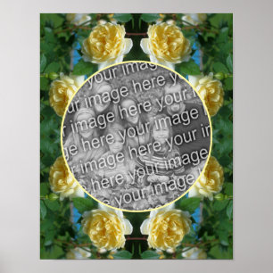 Yellow Rose Flower Lijst Creëer Uw eigen foto Poster