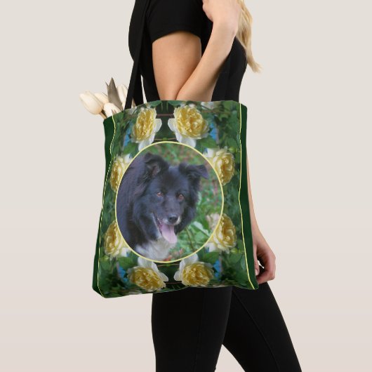 Yellow Rose Flower Lijst Creëer Uw eigen foto Tote Bag (Dichtbij)