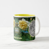 Yellow Rose Flower Lijst Creëer Uw eigen foto Tweekleurige Koffiemok (Voorkant rechts)