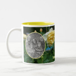 Yellow Rose Flower Lijst Creëer Uw eigen foto Tweekleurige Koffiemok