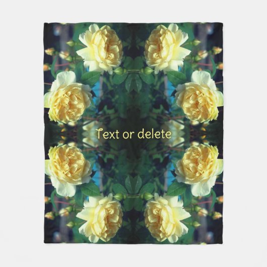 Yellow Rose Flower Pair Abstract gepersonaliseerd Fleece Deken (Voorkant)