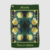 Yellow Rose Flower Pair Abstract gepersonaliseerd Golfhanddoek (Voorkant)