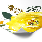 Yellow Rose Flowers 90e verjaardag Welkom Poster (Hoek)