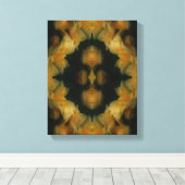 Yellow Rose Flowers Abstracte Natuur Canvas Afdruk (Insitu (Houten vloer))