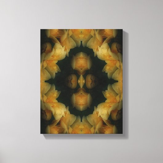 Yellow Rose Flowers Abstracte Natuur Canvas Afdruk (Voorkant)