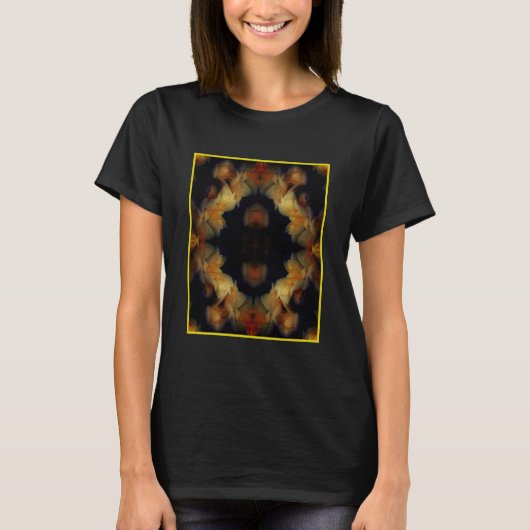 Yellow Rose Flowers Abstracte Natuur T-shirt (Voorkant)