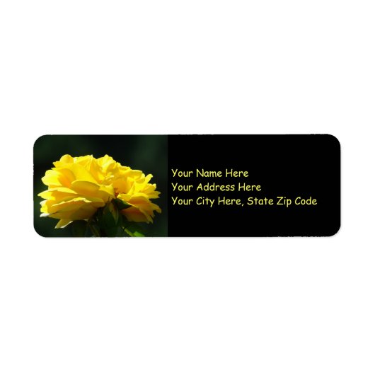 Yellow Rose Flowers Adresetiketten stickers (Voorkant)