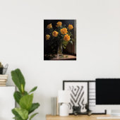 Yellow Rose Flowers Art Print Poster (Thuiskantoor)
