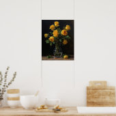 Yellow Rose Flowers Art Print Poster (Keuken)