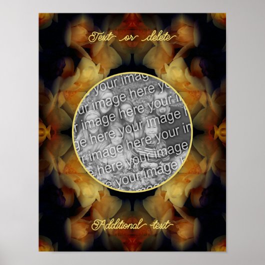 Yellow Rose Flowers Lijst Creëer Uw eigen foto Poster (Voorkant)