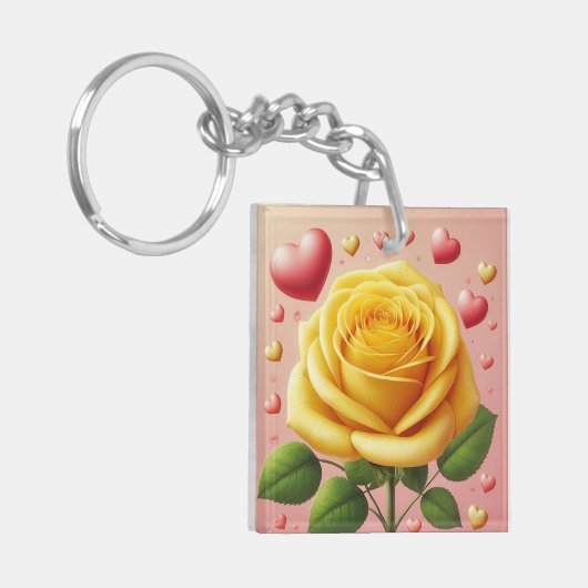 Yellow Rose Friendship Sleutelhanger (Voorkant Links)