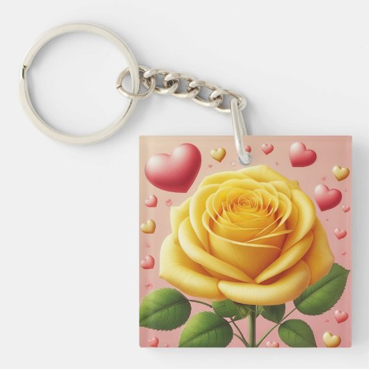 Yellow Rose Friendship Sleutelhanger (Voorkant)
