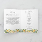 Yellow Rose Funeral Order of Service Foto Kaart (Binnen)