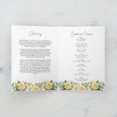 Yellow Rose Funeral Order of Service Foto Kaart (Binnen)