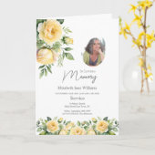 Yellow Rose Funeral Order of Service Foto Kaart (Gele Bloem)