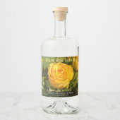 Yellow Rose Gepersonaliseerd Likeurfles Etiket (Voorkant)