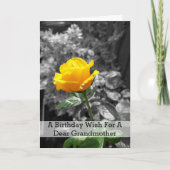 Yellow Rose Gepersonaliseerde Grootmoeder Verjaard Kaart (Voorkant)