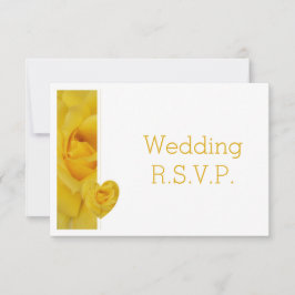 Yellow Rose Heart Design Wedding RSVP Kaartje