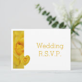 Yellow Rose Heart Design Wedding RSVP Kaartje (Staand voorkant)